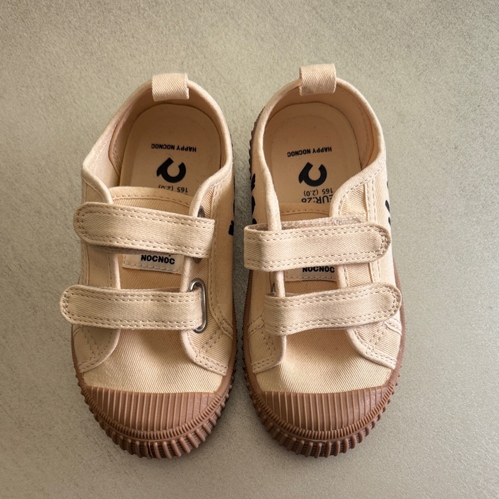 Kids Beige Canvas Sneakers